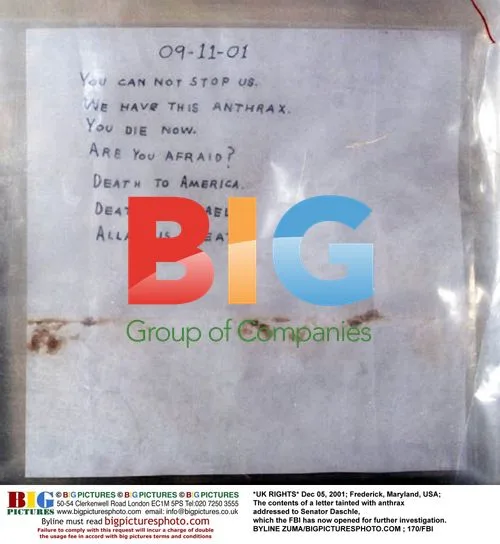 FBI investigates anthrax-tainted letter to Senator Daschle