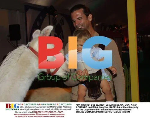 Lorenzo Lamas & daughter at 'Jimmy Neutron' premiere