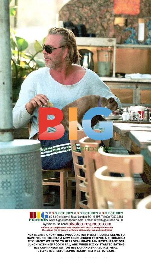 Mickey Rourke Lunches With Chihuahua