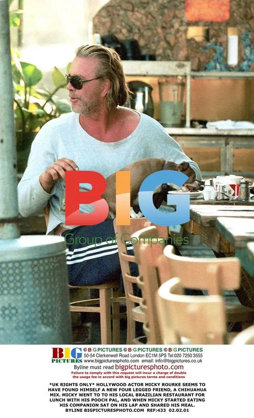 Mickey Rourke Dines with Chihuahua