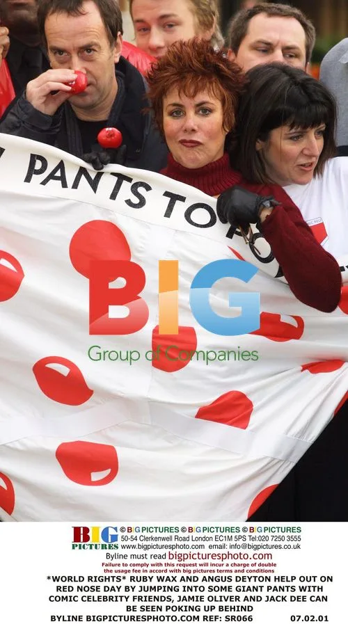 Ruby Wax and Angus Deyton in Giant Pants for Red Nose Day