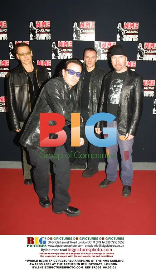 U2 Arriving at NME Carling Awards 2001