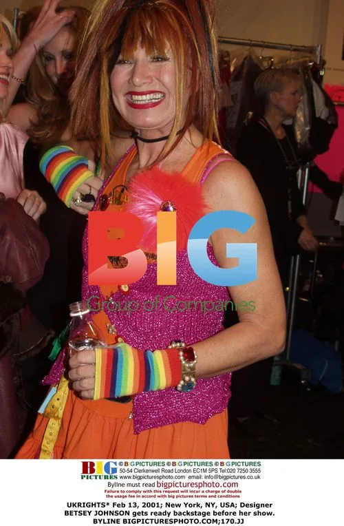 Betsey Johnson backstage before fashion show