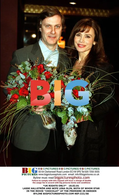 Lasse Hallstrm and Lena Olin at "Chocolat" Premiere