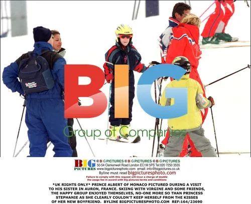 Prince Albert and Princess Stephanie Ski in France