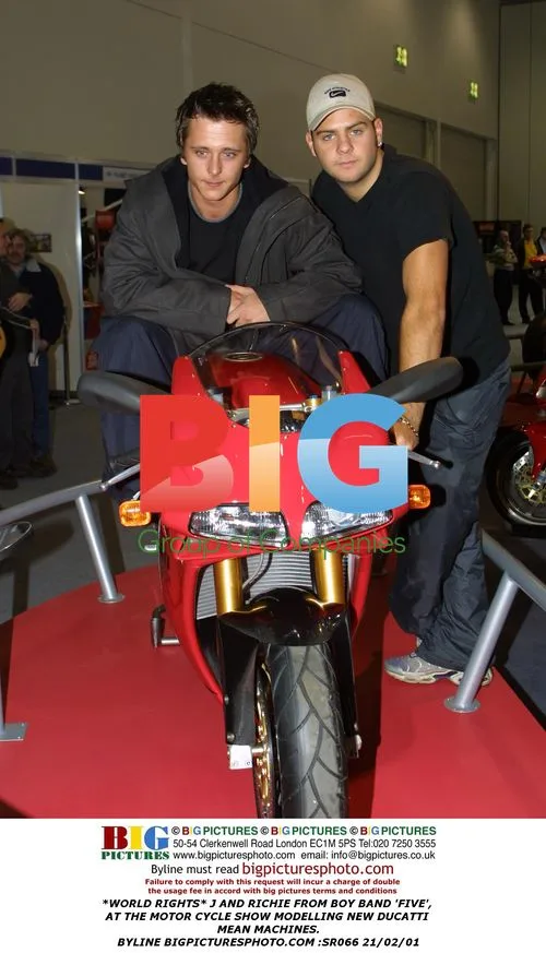 Members of 'Five' at Motorcycle Show