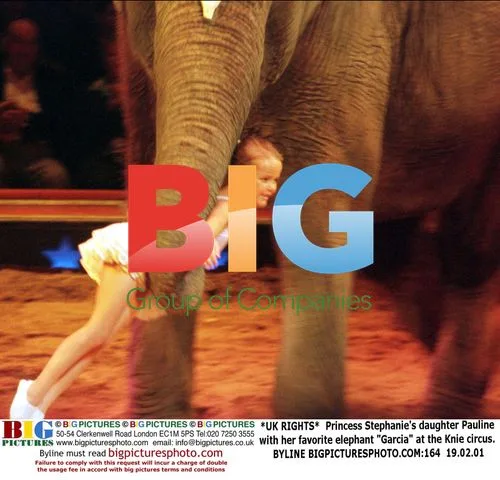 Princess Stephanie's daughter with elephant