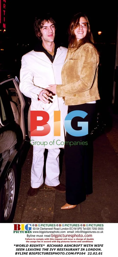 RICHARD ASHCROFT WITH WIFE LEAVING THE IVY