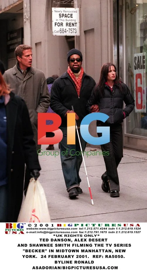 Ted Danson, Alex Desert and Shawnee Smith on 'Becker' set