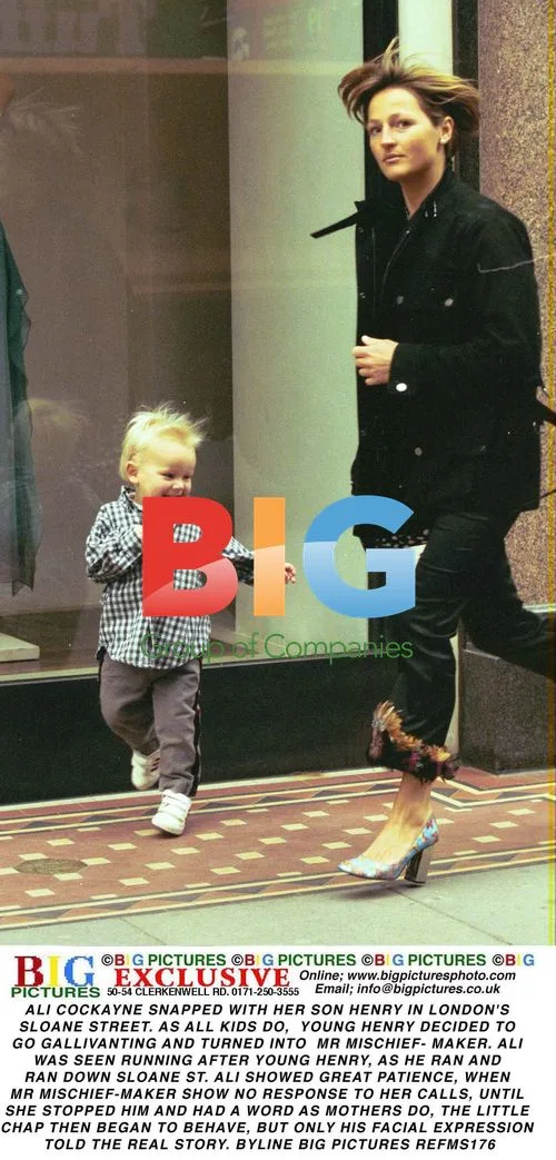 Ali Cockayne Chases After Son Henry in London
