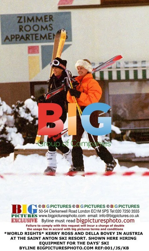Kerry Ross and Della Bovey Hiring Ski Equipment