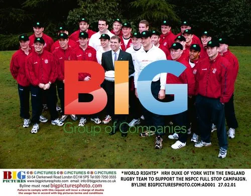 Duke of York with England Rugby Team