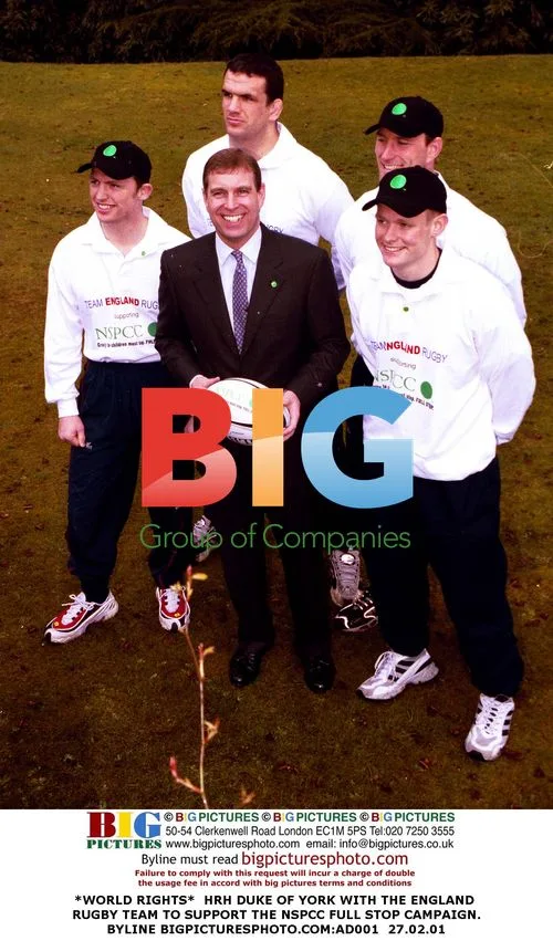 Duke of York with England Rugby Team