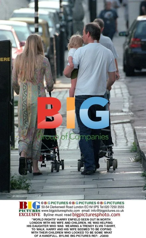 Harry Enfield out with family in North London