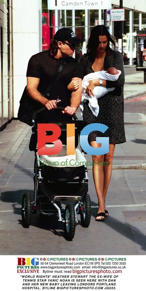 Heather Stewart with new baby leaves London hospital