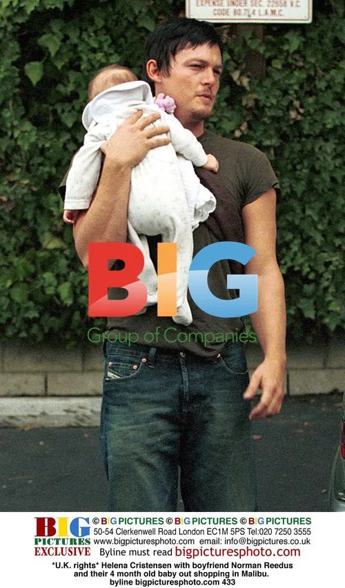 Helena Cristensen with boyfriend Norman Reedus and baby