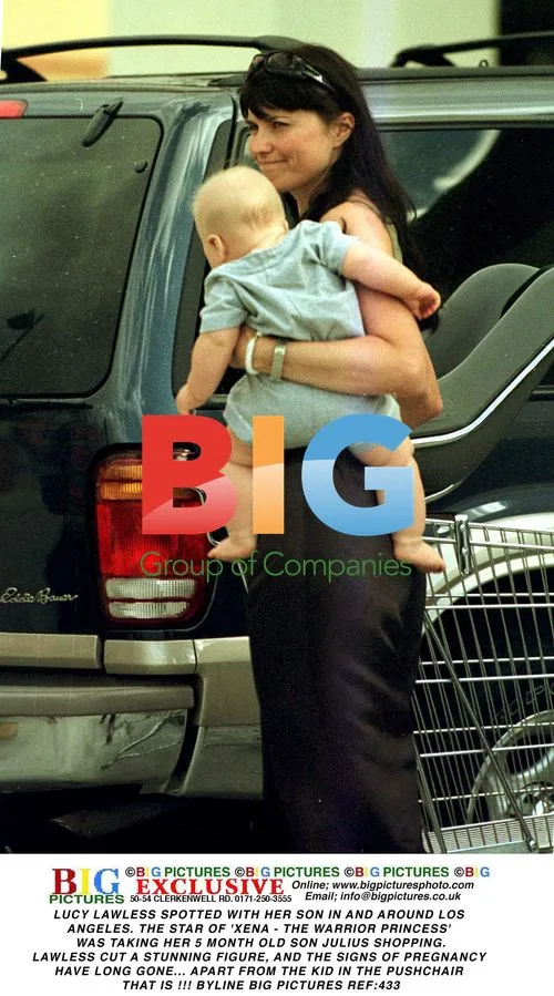Lucy Lawless out with son in LA