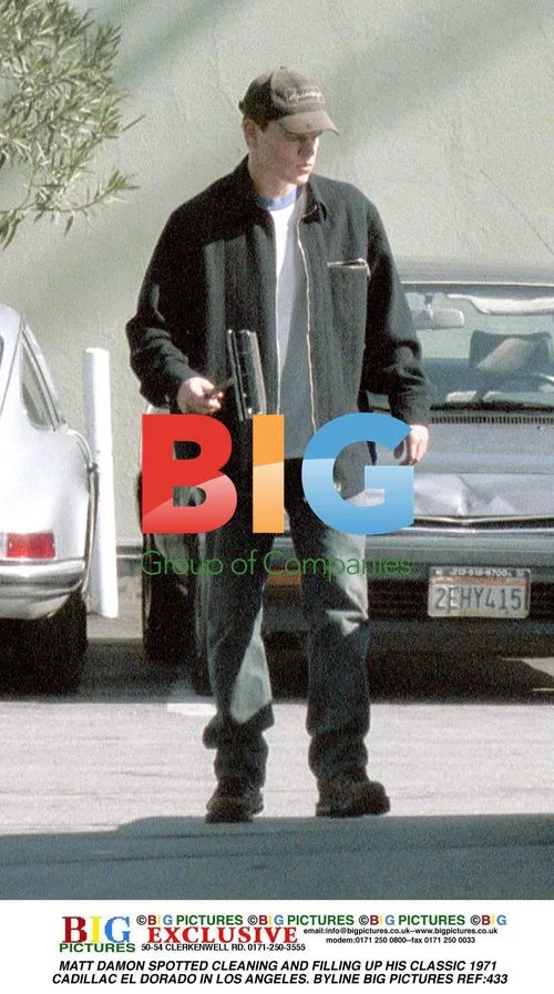 Matt Damon Cleaning Classic Cadillac