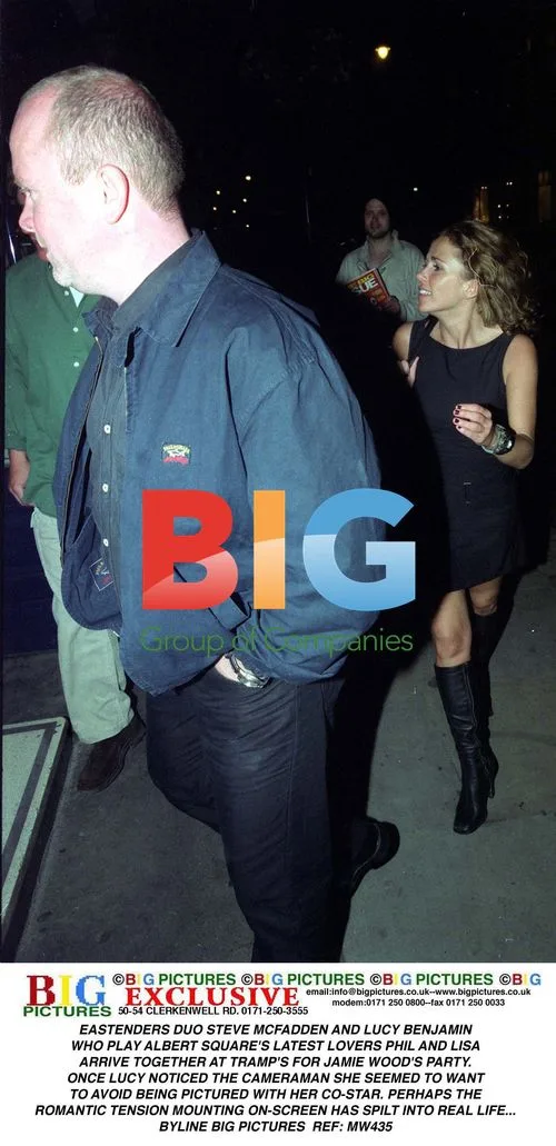 EastEnders stars Steve McFadden and Lucy Benjamin at party