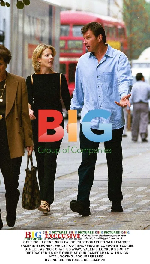 Nick Faldo and Valerie Bercher Shopping in London