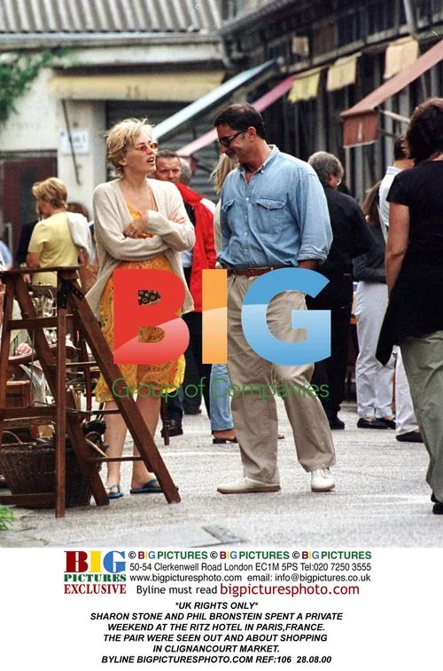Sharon Stone and Phil Bronstein in Paris