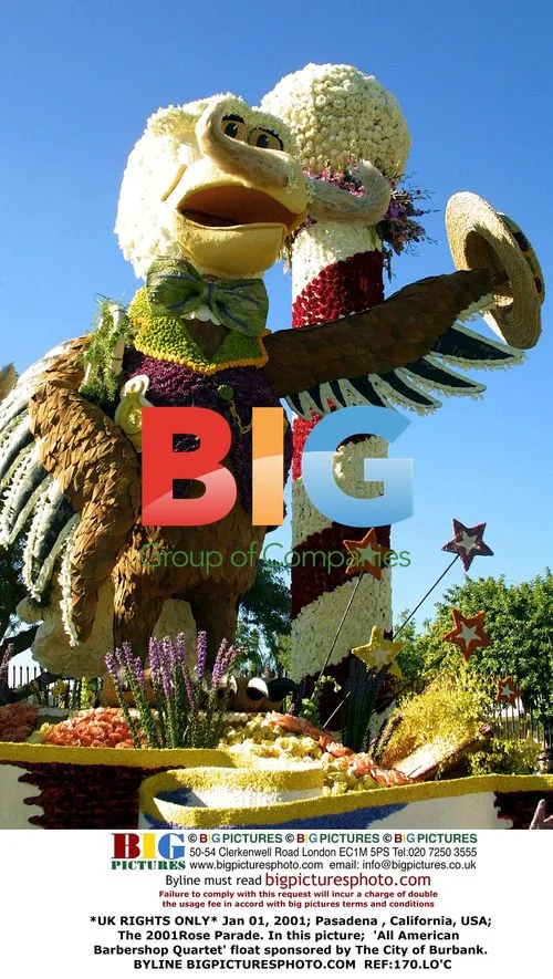 All American Barbershop Quartet float at 2001 Rose Parade