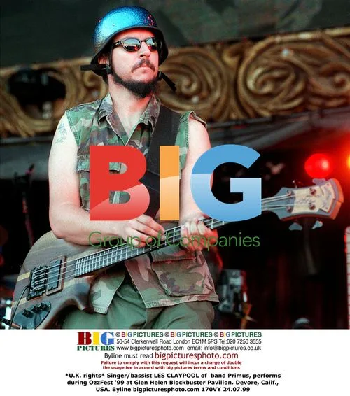 Les Claypool of Primus performs at OzzFest '99