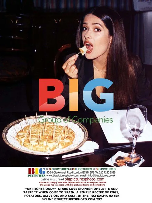Salma Hayek Enjoys Spanish Omelette