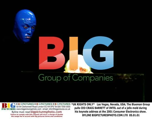 Intel CEO pulled from jello mold by Blue Man Group