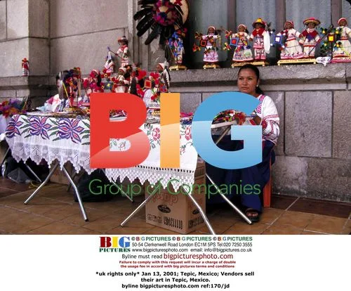 Vendors sell art in Tepic, Mexico