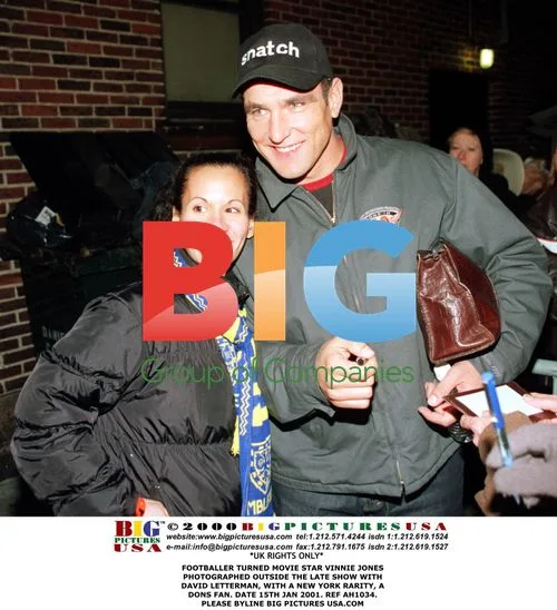 Vinnie Jones outside Letterman show