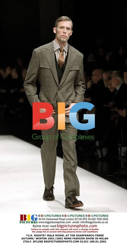 Male model at Gianfranco Ferre fashion show