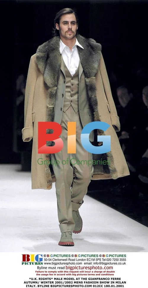 Male model at Gianfranco Ferre fashion show