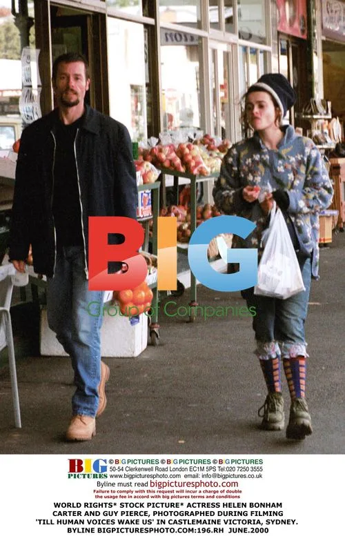 Helen Bonham Carter and Guy Pearce on set
