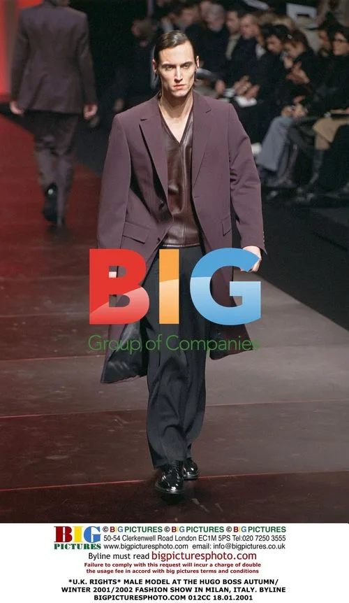Male model at Hugo Boss fashion show in Milan