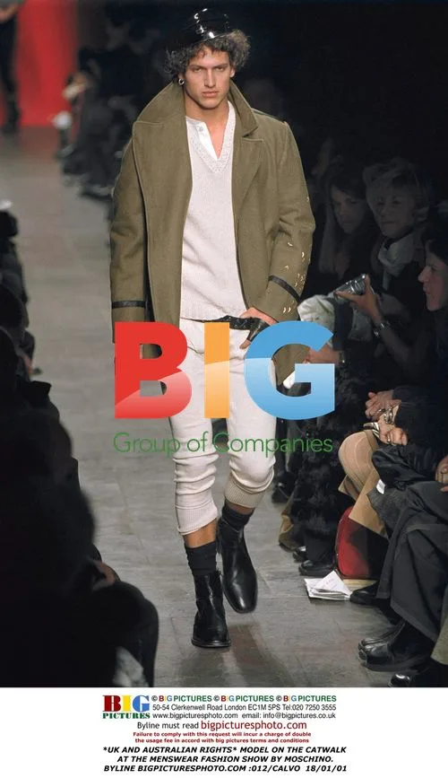 Model on Moschino Menswear Catwalk