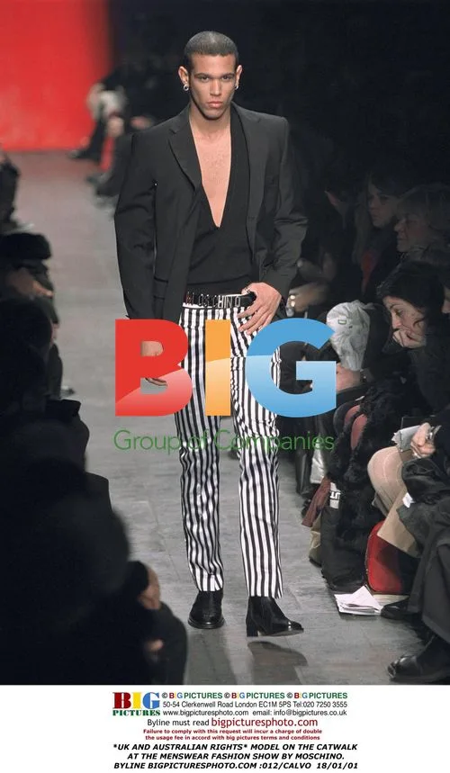 Model on Moschino Menswear Catwalk