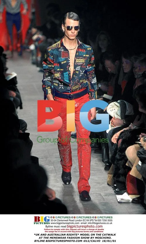 Model on Moschino Menswear Catwalk