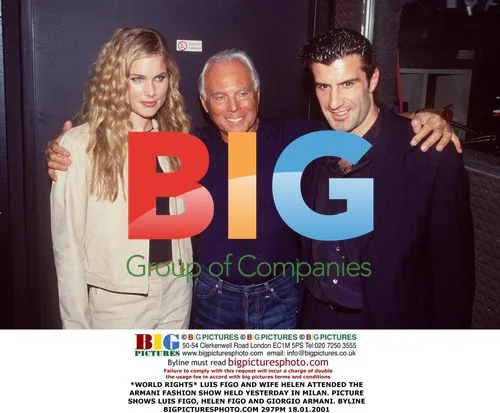 Luis Figo and wife Helen at Armani fashion show