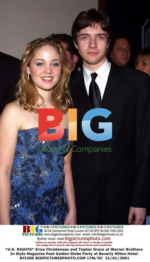 Erica Christensen and Topher Grace at Golden Globe Party
