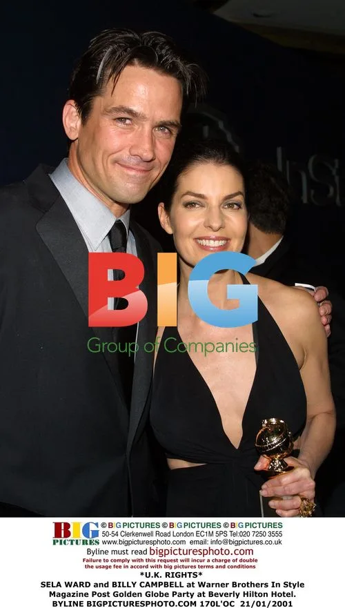 SELA WARD and BILLY CAMPBELL at Golden Globe Party