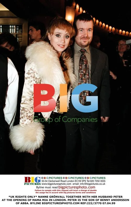 Nanne Grnvall and husband Peter at Mamma Mia opening