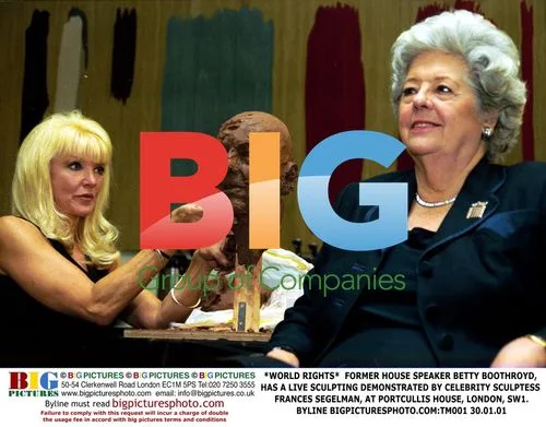 Betty Boothroyd and Frances Segelman Sculpting