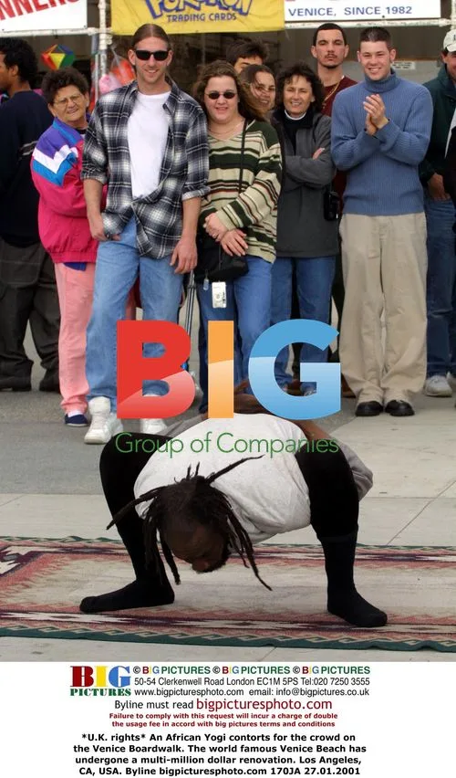 African Yogi Contorts on Venice Boardwalk