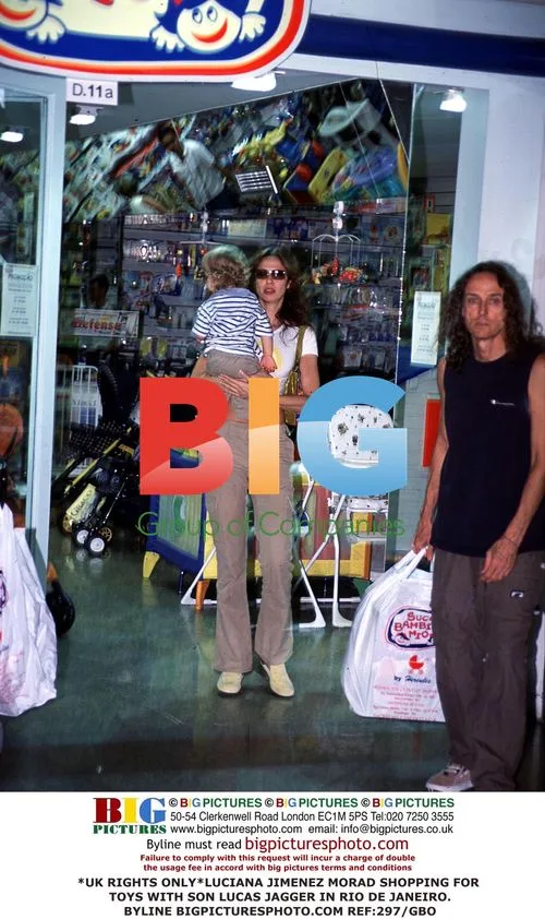 Luciana Jimenez Morad Shopping with Son Lucas Jagger