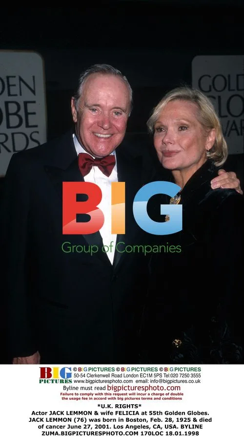 JACK LEMMON & wife FELICIA at 55th Golden Globes