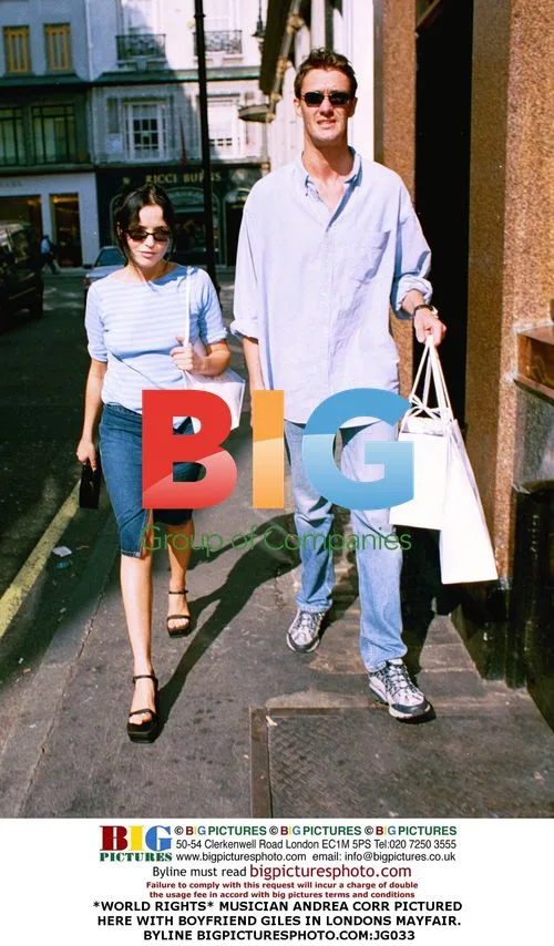 Andrea Corr with boyfriend Giles in London