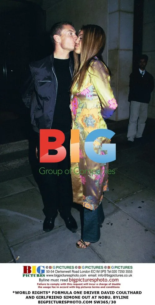 F1 driver David Coulthard and girlfriend Simone at Nobu