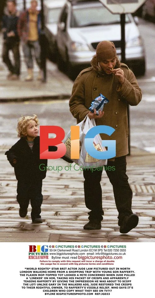 Jude Law and Son Rafferty Out Shopping