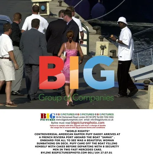 Puff Daddy arrives in France on boat